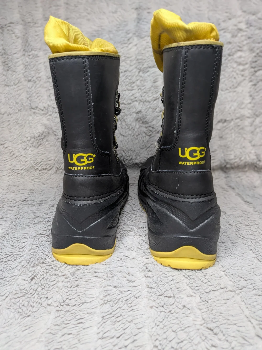 UGG Kids Black and Yellow Snow Boots Size 1